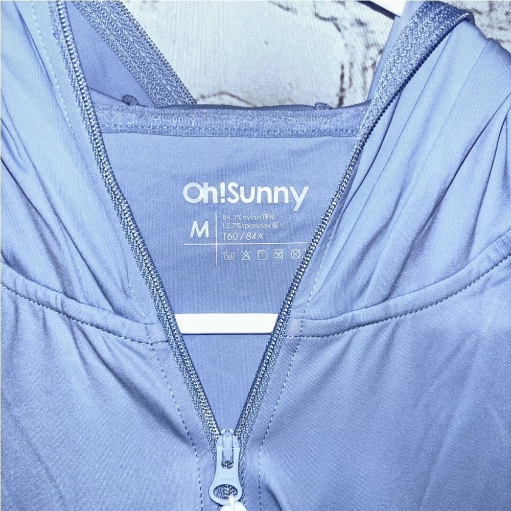 OhSunny Trench Coat Sun Protection UPF50+ Hooded Jacket Long Outerwears Size M - Picture 3 of 6